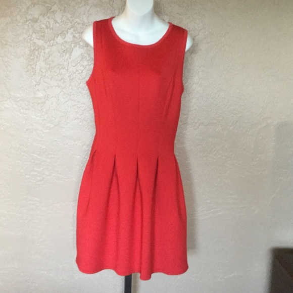 Ann Taylor Dresses & Skirts - Ann Taylor Orange Red Skater Dress 12P Knee Length